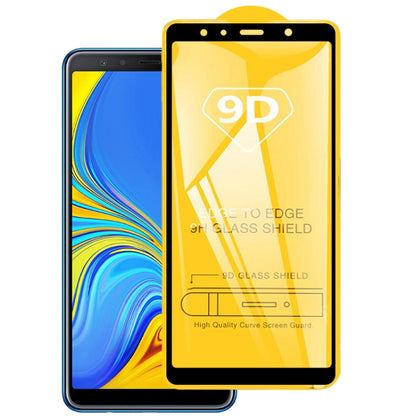 9D Full Glue Full Screen Tempered Glass Film For Galaxy A7 (2018) - Galaxy Tempered Glass by buy2fix | Online Shopping UK | buy2fix