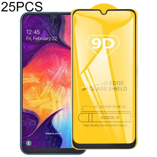 25 PCS 9D Full Glue Full Screen Tempered Glass Film For Galaxy A10 - Galaxy Tempered Glass by buy2fix | Online Shopping UK | buy2fix