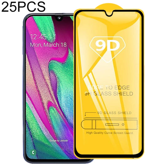 25 PCS 9D Full Glue Full Screen Tempered Glass Film For Galaxy A40 - Galaxy Tempered Glass by buy2fix | Online Shopping UK | buy2fix