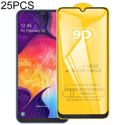 25 PCS 9D Full Glue Full Screen Tempered Glass Film For Galaxy A20e - Galaxy Tempered Glass by buy2fix | Online Shopping UK | buy2fix