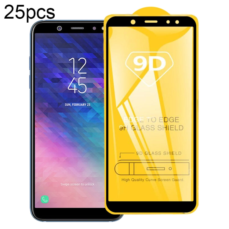 25 PCS 9D Full Glue Full Screen Tempered Glass Film For Galaxy A6 (2018) - Galaxy Tempered Glass by buy2fix | Online Shopping UK | buy2fix