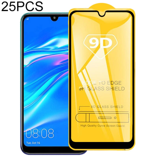 25 PCS 9D Full Glue Full Screen Tempered Glass Film For Huawei Y7 Pro (2019) - Huawei Tempered Glass by buy2fix | Online Shopping UK | buy2fix