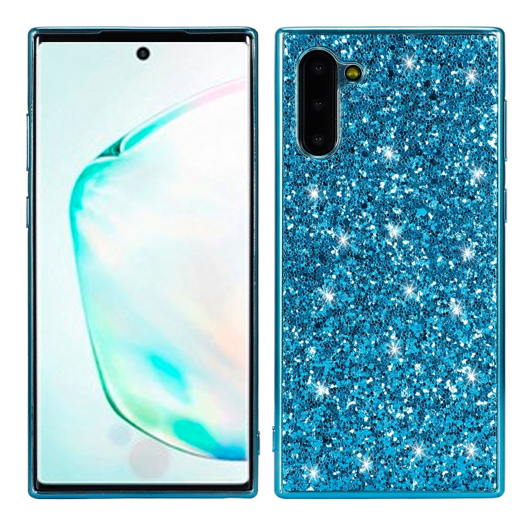 Plating Glittery Powder Shockproof TPU Case For Galaxy Note 10(Blue) by buy2fix