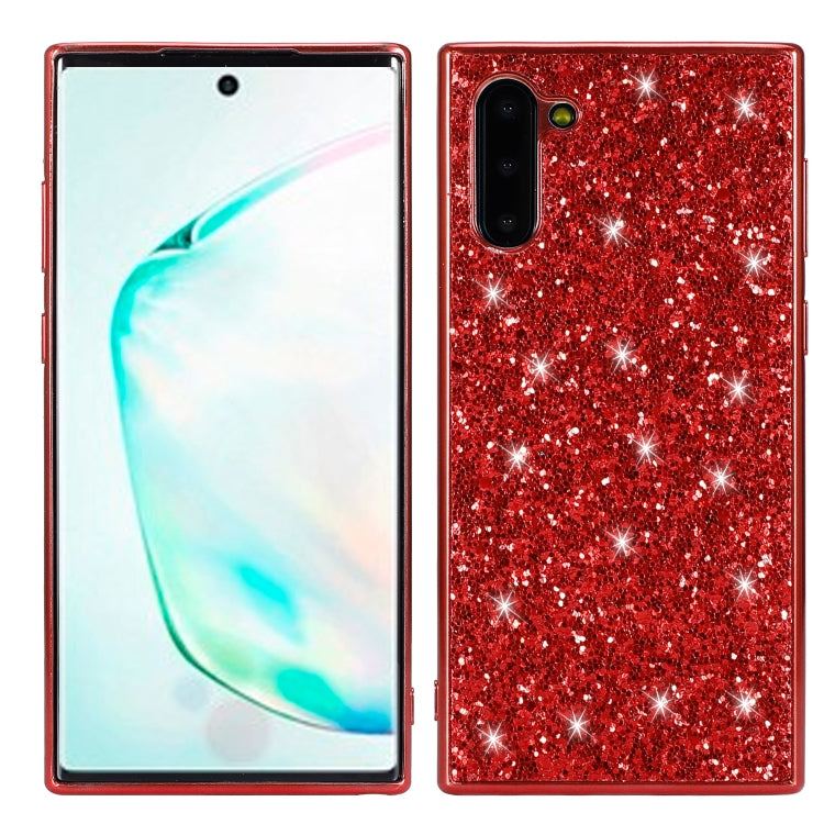 Plating Glittery Powder Shockproof TPU Case For Galaxy Note 10(Red) by buy2fix