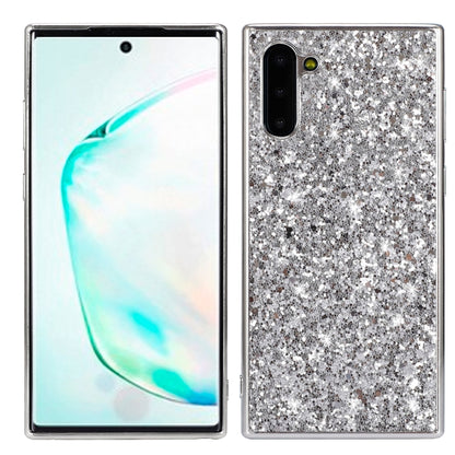Plating Glittery Powder Shockproof TPU Case For Galaxy Note 10(Silver) by buy2fix