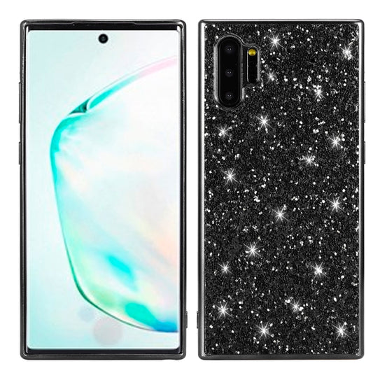 Plating Glittery Powder Shockproof TPU Case For Galaxy Note 10+(Black) by buy2fix