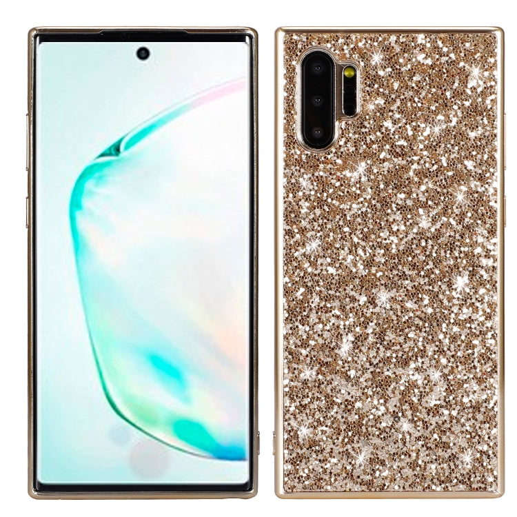 Plating Glittery Powder Shockproof TPU Case For Galaxy Note 10+(Gold) by buy2fix