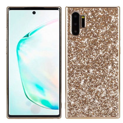 Plating Glittery Powder Shockproof TPU Case For Galaxy Note 10+(Gold) by buy2fix