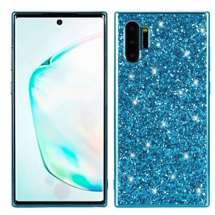 Plating Glittery Powder Shockproof TPU Case For Galaxy Note 10+(Blue) by buy2fix