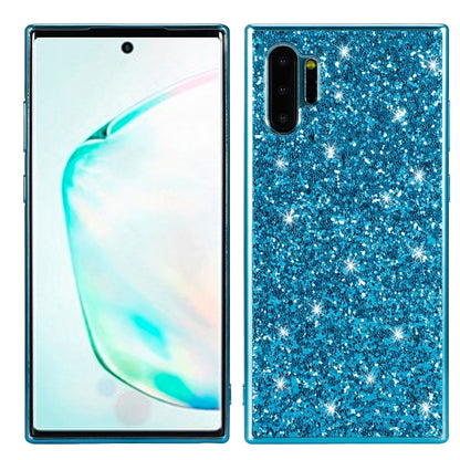 Plating Glittery Powder Shockproof TPU Case For Galaxy Note 10+(Blue) by buy2fix