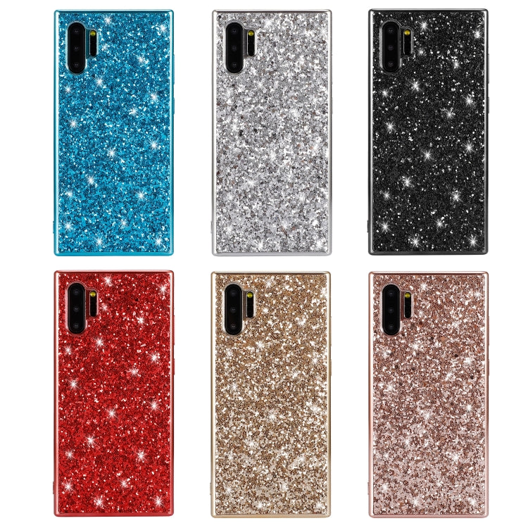 Plating Glittery Powder Shockproof TPU Case For Galaxy Note 10+(Blue) by buy2fix