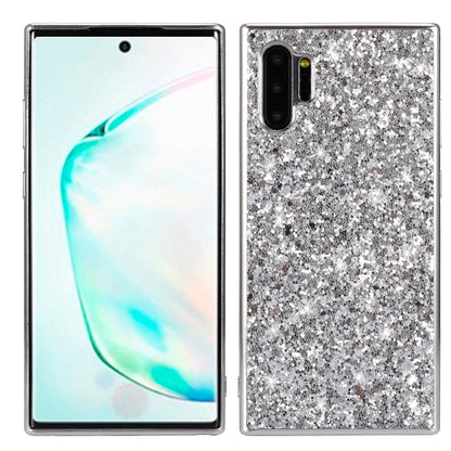 Plating Glittery Powder Shockproof TPU Case For Galaxy Note 10+(Silver) by buy2fix