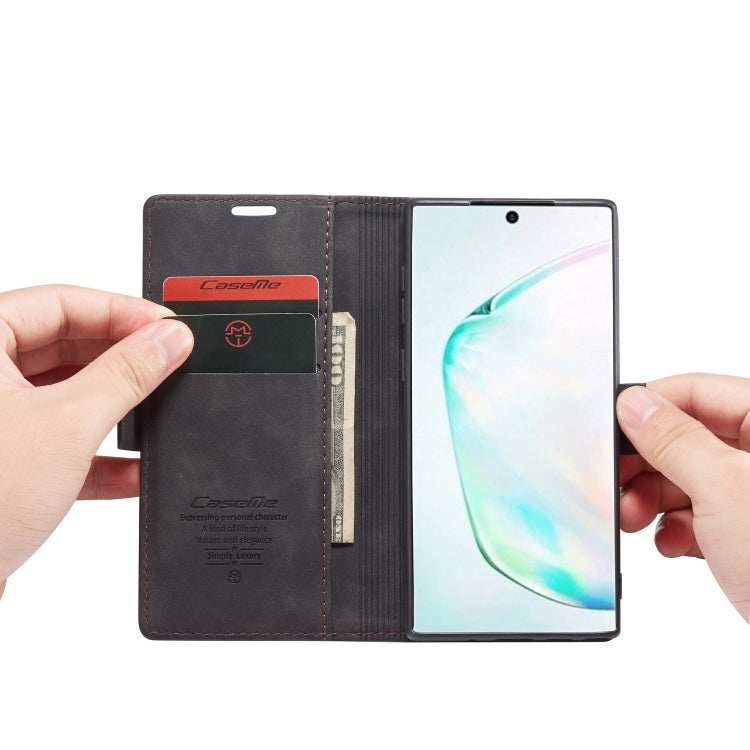 CaseMe-013 Multifunctional Horizontal Flip Leather Case with Card Slot & Holder for Galaxy Note 10(Black) - Galaxy Phone Cases by CaseMe | Online Shopping UK | buy2fix