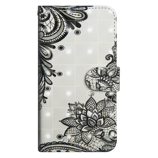 3D Painting Pattern Horizontal Flip TPU + PU Leather Case with Holder & Card Slots & Wallet For Huawei P20 Lite(Black Flower) - Huawei Cases by buy2fix | Online Shopping UK | buy2fix