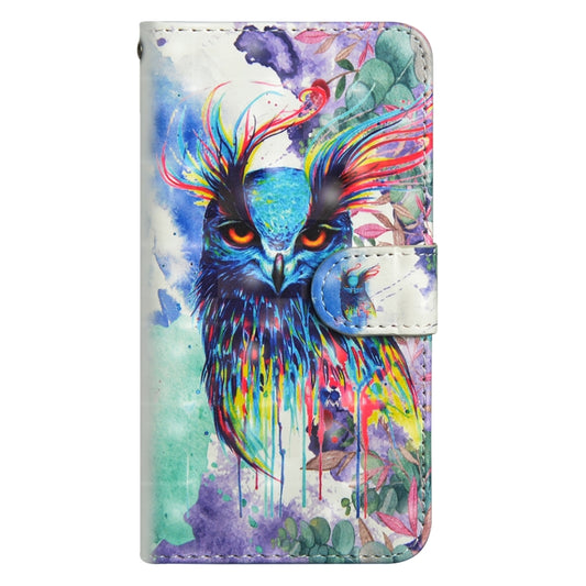 3D Painting Pattern Horizontal Flip TPU + PU Leather Case with Holder & Card Slots & Wallet For Huawei P20 Lite(Watercolor Owl) - Huawei Cases by buy2fix | Online Shopping UK | buy2fix