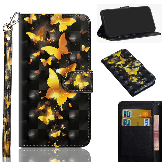 3D Painting Pattern Horizontal Flip TPU + PU Leather Case with Holder & Card Slots & Wallet For Huawei Y7 (2019) / Y7 Pro (2019) / Y7 Prime (2019)(Golden Butterfly) - Huawei Cases by buy2fix | Online Shopping UK | buy2fix