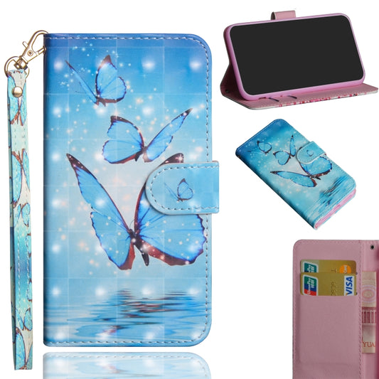 3D Painting Pattern Horizontal Flip TPU + PU Leather Case with Holder & Card Slots & Wallet For Huawei Y7 (2019) / Y7 Pro (2019) / Y7 Prime (2019)(Three Butterfly) - Huawei Cases by buy2fix | Online Shopping UK | buy2fix