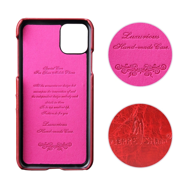 For iPhone 11 Pro Fierre Shann Retro Oil Wax Texture PU Leather Case with Card Slots (Red) - iPhone 11 Pro Cases by FIERRE SHANN | Online Shopping UK | buy2fix