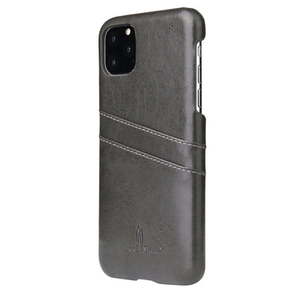 For iPhone 11 Fierre Shann Retro Oil Wax Texture PU Leather Case with Card Slots (Black) - iPhone 11 Cases by buy2fix | Online Shopping UK | buy2fix