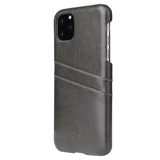 For iPhone 11 Fierre Shann Retro Oil Wax Texture PU Leather Case with Card Slots (Black) - iPhone 11 Cases by buy2fix | Online Shopping UK | buy2fix