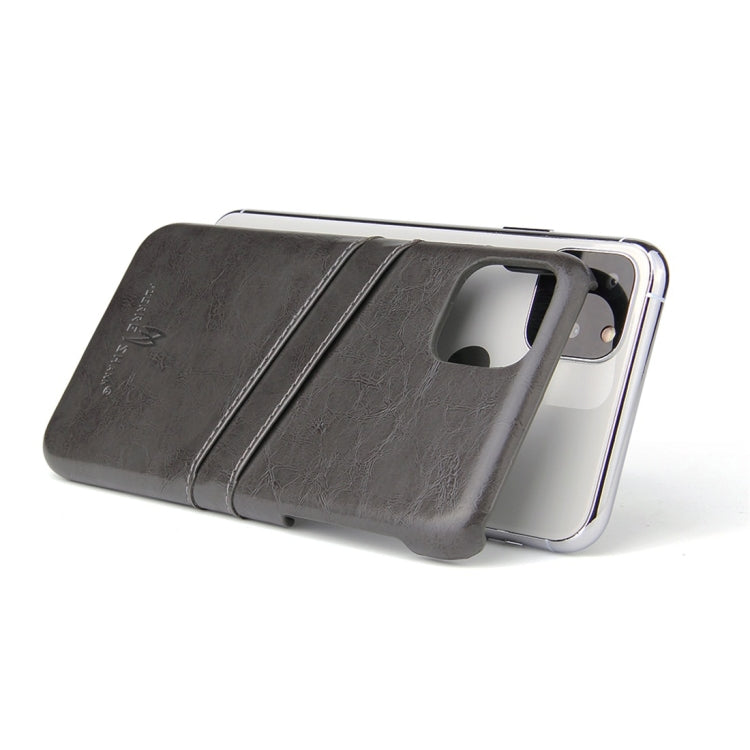 For iPhone 11 Fierre Shann Retro Oil Wax Texture PU Leather Case with Card Slots (Black) - iPhone 11 Cases by buy2fix | Online Shopping UK | buy2fix