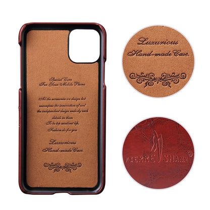 For iPhone 11 Fierre Shann Retro Oil Wax Texture PU Leather Case with Card Slots (Brown) - iPhone 11 Cases by buy2fix | Online Shopping UK | buy2fix