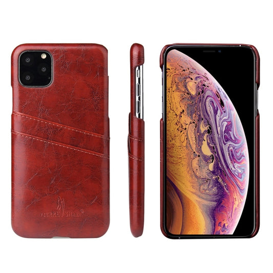 For iPhone 11 Pro Max Fierre Shann Retro Oil Wax Texture PU Leather Case with Card Slots (Brown) - iPhone 11 Pro Max Cases by buy2fix | Online Shopping UK | buy2fix