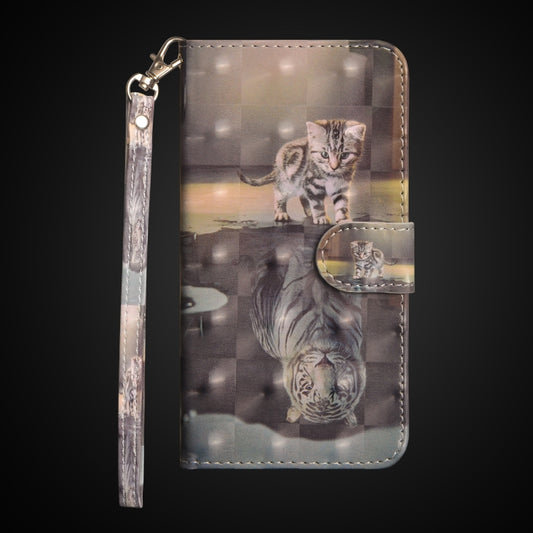 3D Painting Pattern Horizontal Flip TPU + PU Leather Case with Holder & Card Slots & Wallet For Galaxy A20e(Cat Tiger) - Galaxy Phone Cases by buy2fix | Online Shopping UK | buy2fix
