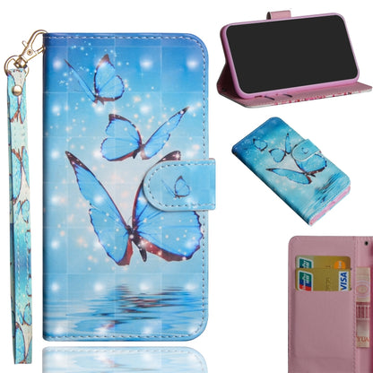 3D Painting Pattern Horizontal Flip TPU + PU Leather Case with Holder & Card Slots & Wallet For Galaxy A20e(Three Butterfly) - Galaxy Phone Cases by buy2fix | Online Shopping UK | buy2fix
