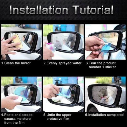 For Chevrolet LOVA Car PET Rearview Mirror Protective Window Clear Anti-fog Waterproof Rain Shield Film by buy2fix