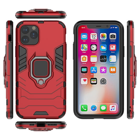 Panther PC + TPU Shockproof Protective Case with Magnetic Ring Holder for iPhone 11 Pro(Red) - iPhone 11 Pro Cases by buy2fix | Online Shopping UK | buy2fix