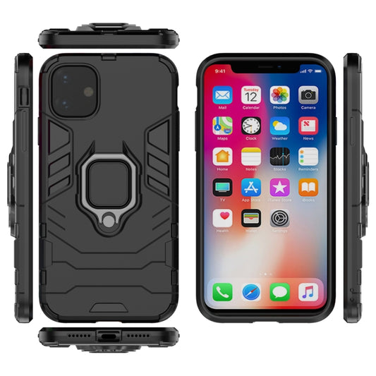 Panther PC + TPU Shockproof Protective Case with Magnetic Ring Holder for iPhone 11(Black) - iPhone 11 Cases by buy2fix | Online Shopping UK | buy2fix