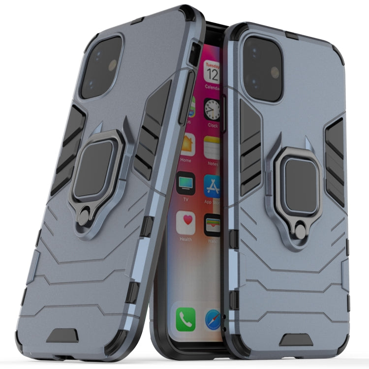 Panther PC + TPU Shockproof Protective Case with Magnetic Ring Holder for iPhone 11(Grey) - iPhone 11 Cases by buy2fix | Online Shopping UK | buy2fix