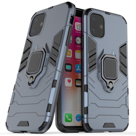 Panther PC + TPU Shockproof Protective Case with Magnetic Ring Holder for iPhone 11(Grey) - iPhone 11 Cases by buy2fix | Online Shopping UK | buy2fix