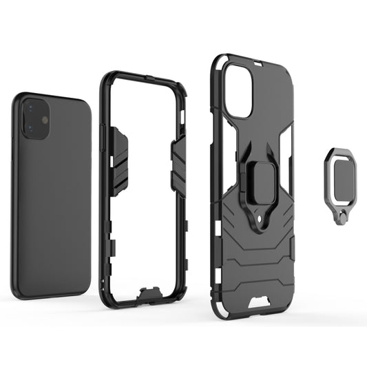 Panther PC + TPU Shockproof Protective Case with Magnetic Ring Holder for iPhone 11(Grey) - iPhone 11 Cases by buy2fix | Online Shopping UK | buy2fix