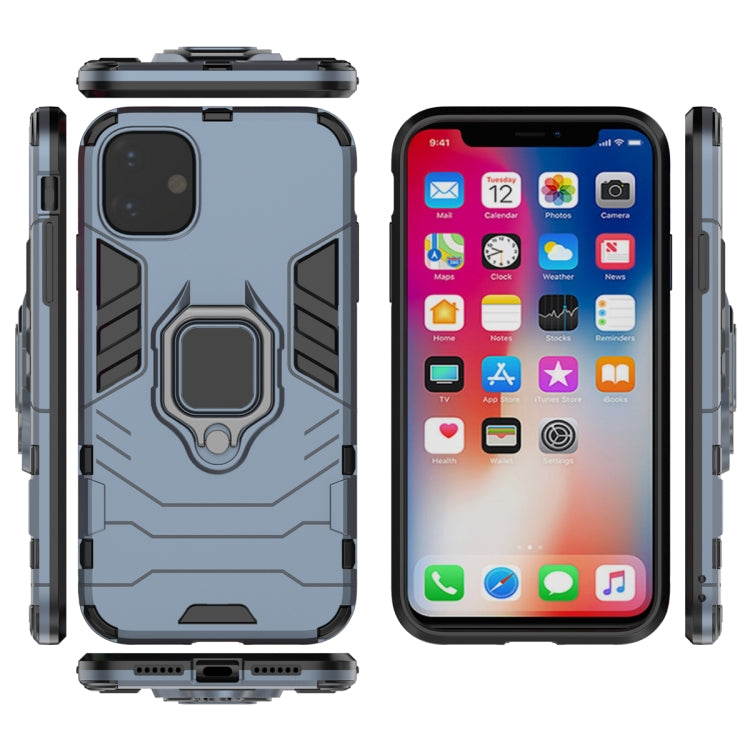 Panther PC + TPU Shockproof Protective Case with Magnetic Ring Holder for iPhone 11(Grey) - iPhone 11 Cases by buy2fix | Online Shopping UK | buy2fix