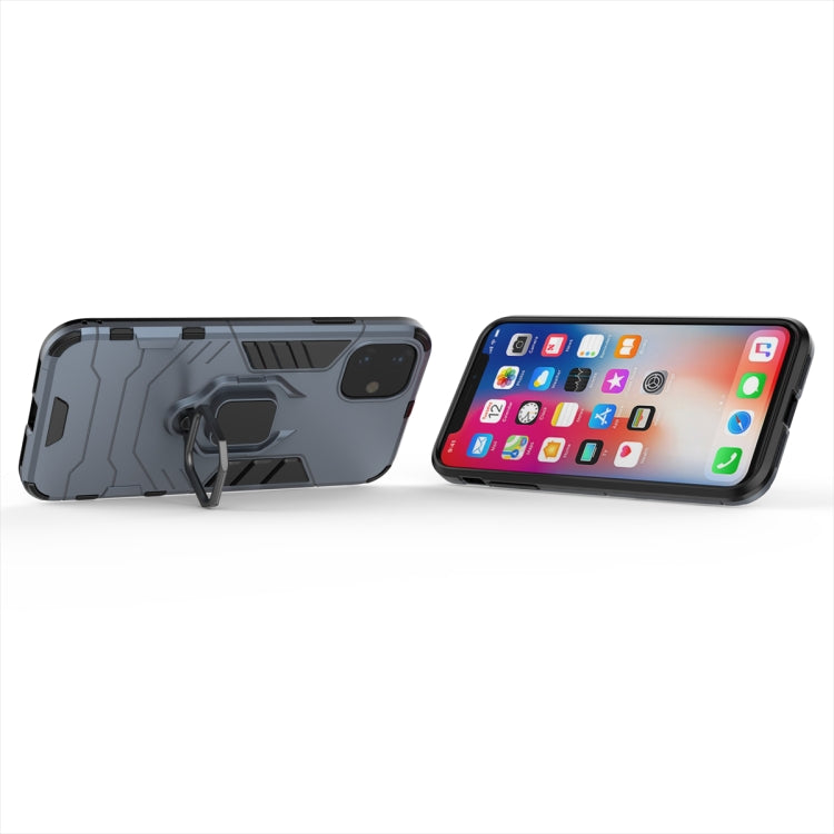 Panther PC + TPU Shockproof Protective Case with Magnetic Ring Holder for iPhone 11(Grey) - iPhone 11 Cases by buy2fix | Online Shopping UK | buy2fix
