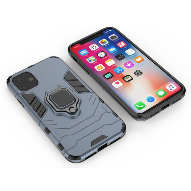 Panther PC + TPU Shockproof Protective Case with Magnetic Ring Holder for iPhone 11(Grey) - iPhone 11 Cases by buy2fix | Online Shopping UK | buy2fix