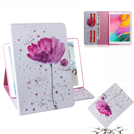 3D Colored Drawing Horizontal Flip Leather Case with Holder & Card Slot & Wallet For Galaxy Tab A 8.0 (2019) / T290 / T295(Purple Orchid) - Other Galaxy Tab PC by buy2fix | Online Shopping UK | buy2fix