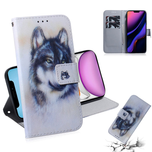 For iPhone 11 3D Colored Drawing Horizontal Flip Leather Case, with Holder & Card Slot & Wallet (White Wolf) - iPhone 11 Cases by buy2fix | Online Shopping UK | buy2fix
