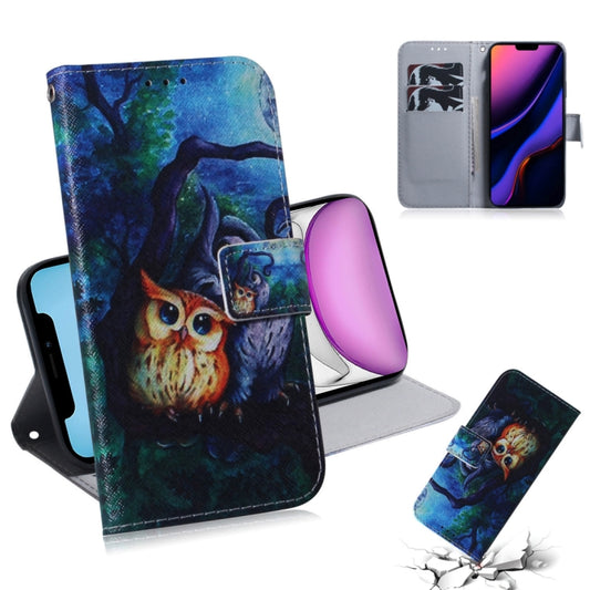 For iPhone 11 3D Colored Drawing Horizontal Flip Leather Case, with Holder & Card Slot & Wallet (Oil Painting Owl) - iPhone 11 Cases by buy2fix | Online Shopping UK | buy2fix