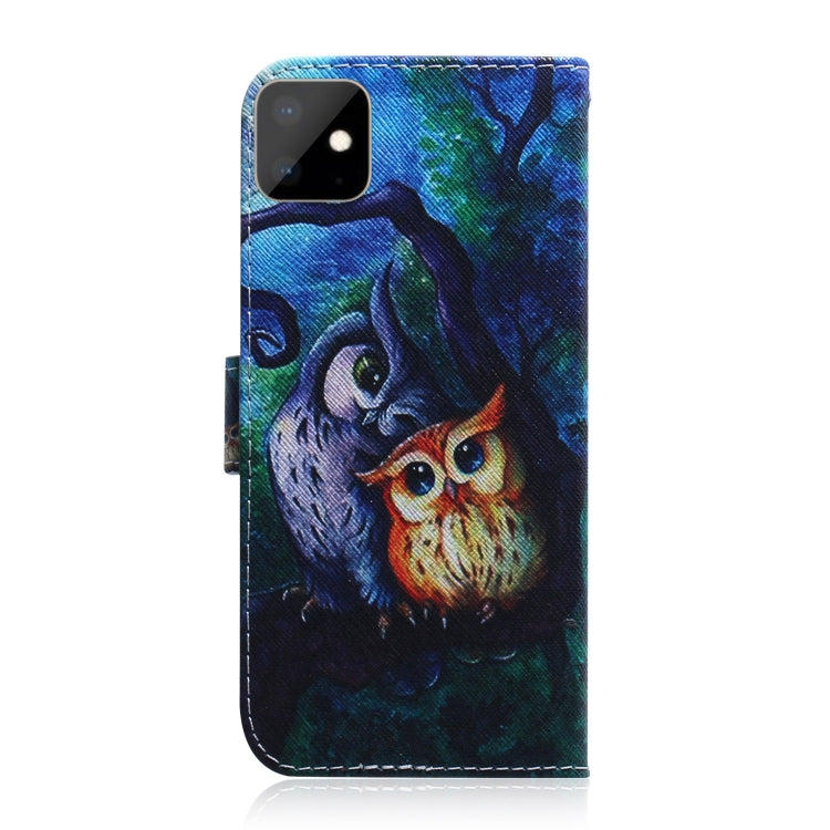 For iPhone 11 3D Colored Drawing Horizontal Flip Leather Case, with Holder & Card Slot & Wallet (Oil Painting Owl) - iPhone 11 Cases by buy2fix | Online Shopping UK | buy2fix