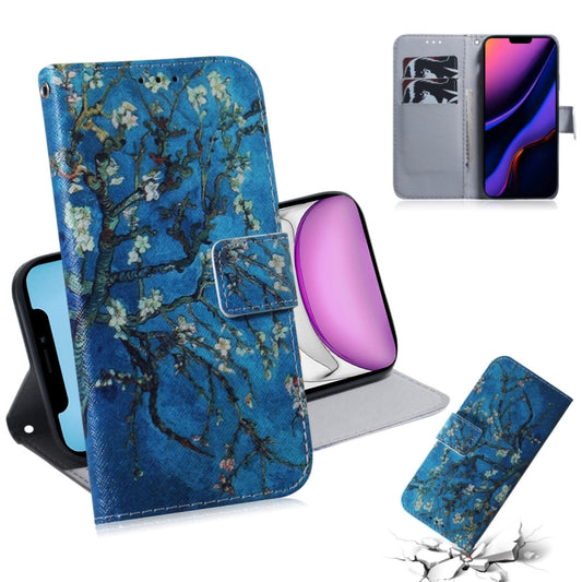 For iPhone 11 3D Colored Drawing Horizontal Flip Leather Case, with Holder & Card Slot & Wallet (Apricot Flower) - iPhone 11 Cases by buy2fix | Online Shopping UK | buy2fix