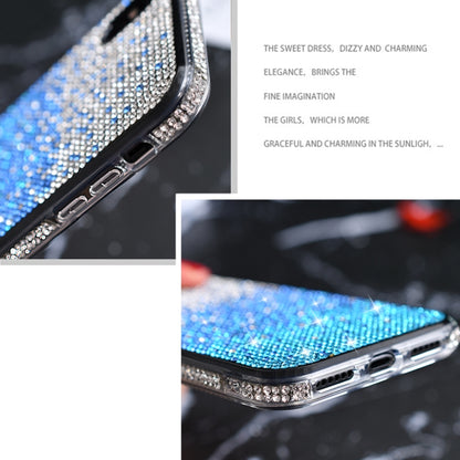 For iPhone X / XS TPU + Epoxy Flash Diamond Tri-Color Gradient Phone Protective Case(Gradient Purple) - More iPhone Cases by buy2fix | Online Shopping UK | buy2fix
