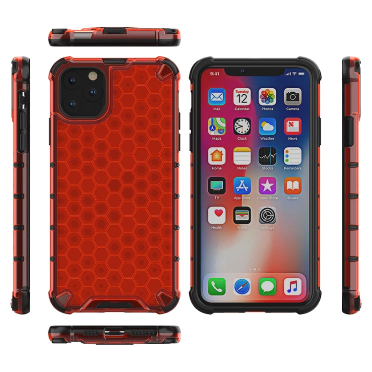 Shockproof Honeycomb PC + TPU Case for iPhone 11(Red) - iPhone 11 Cases by buy2fix | Online Shopping UK | buy2fix