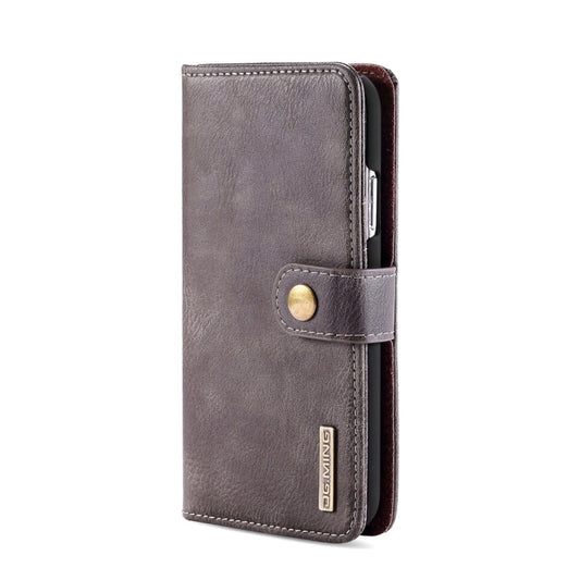For iPhone 11 DG.MING Crazy Horse Texture Flip Detachable Magnetic Leather Case with Holder & Card Slots & Wallet (Grey) - iPhone 11 Cases by DG.MING | Online Shopping UK | buy2fix