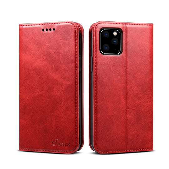 Suteni Calf Texture Horizontal Flip Leather Case with Holder & Card Slots & Wallet for iPhone 11 Pro(Red)