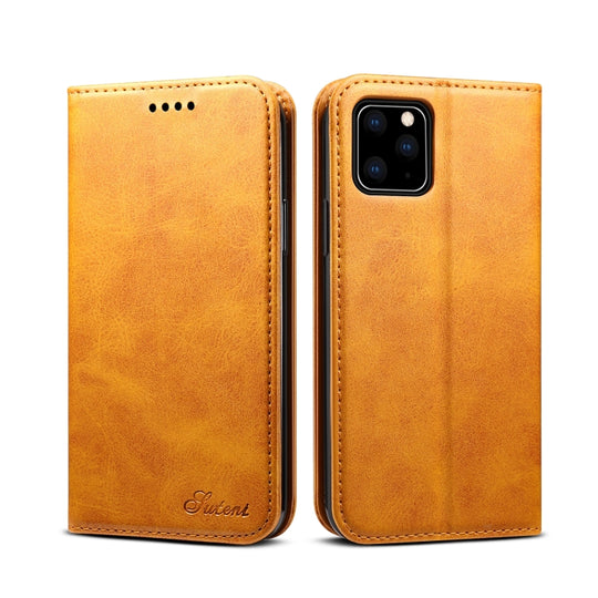 Suteni Calf Texture Horizontal Flip Leather Case with Holder & Card Slots & Wallet for iPhone 11(Khaki)