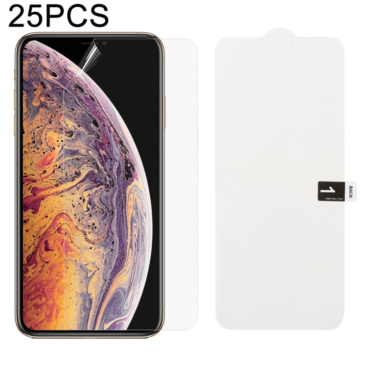 25 PCS Soft Hydrogel Film Full Cover Front Protector with Alcohol Cotton + Scratch Card for iPhone XS Max - Front Protector by buy2fix | Online Shopping UK | buy2fix