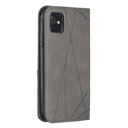 For iPhone 11 Rhombus Texture Horizontal Flip Magnetic Leather Case with Holder & Card Slots & Wallet (Grey) - iPhone 11 Cases by buy2fix | Online Shopping UK | buy2fix